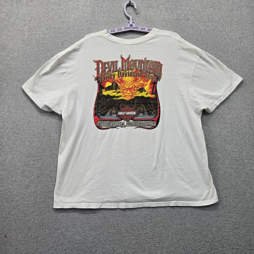 Harley-Davidson Men Shirt 3XL White Pittsburg California Graphic Devil Mountain